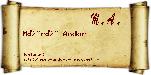 Móró Andor névjegykártya